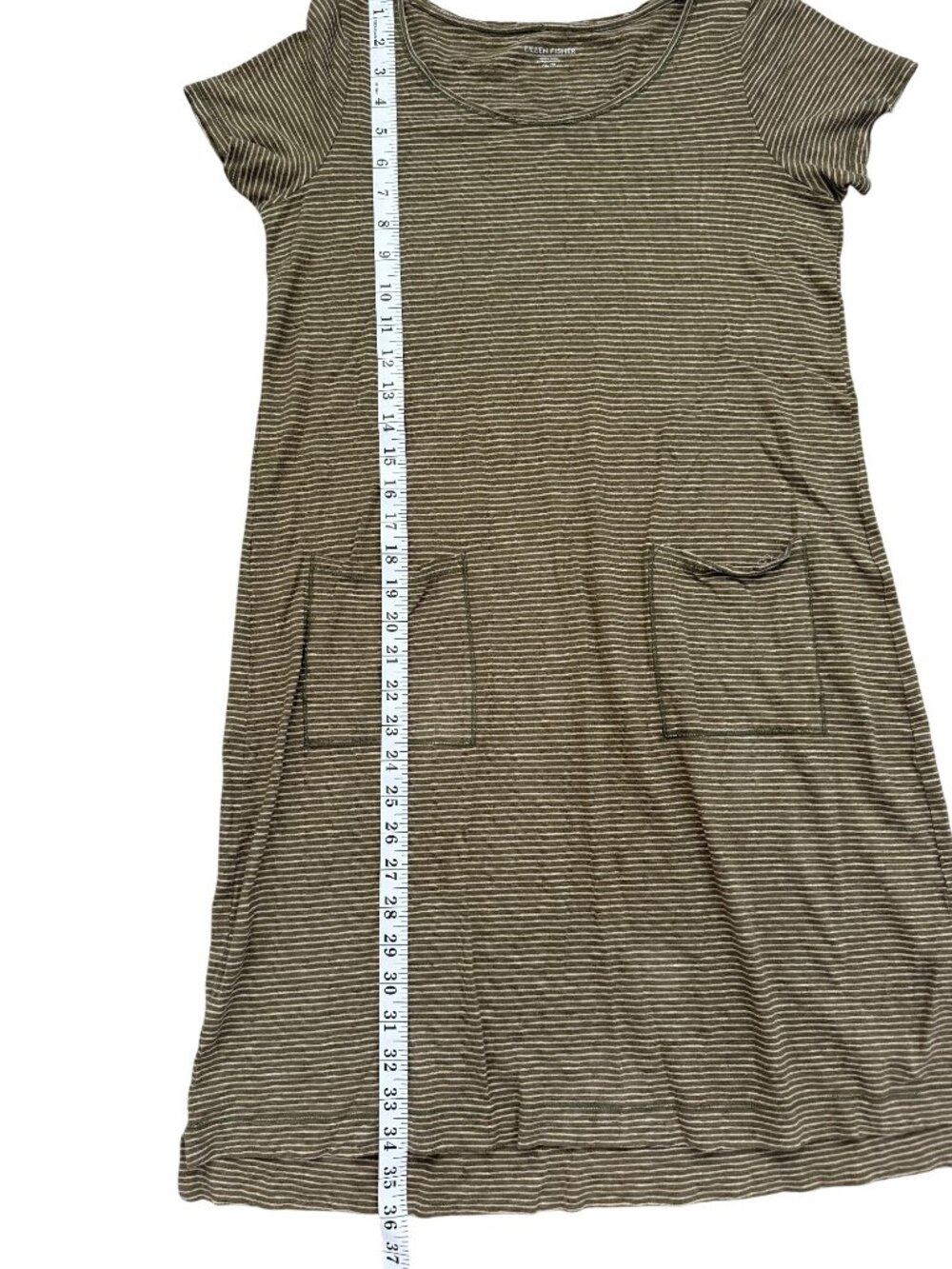 Eileen Fisher Striped Dress With Pockets Hemp Organic Cotton Womens Size XS - Picture 6 of 7